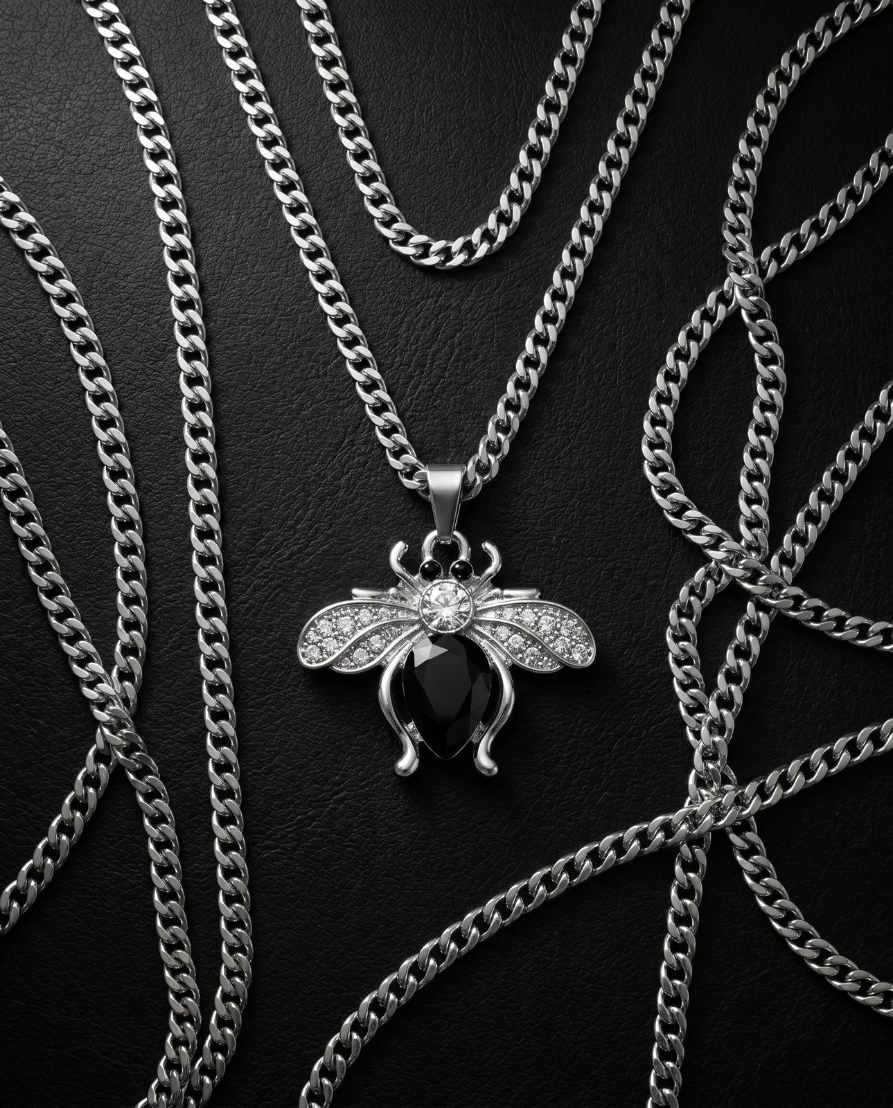 Black bee necklace