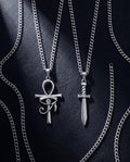 Key of life and knife necklace