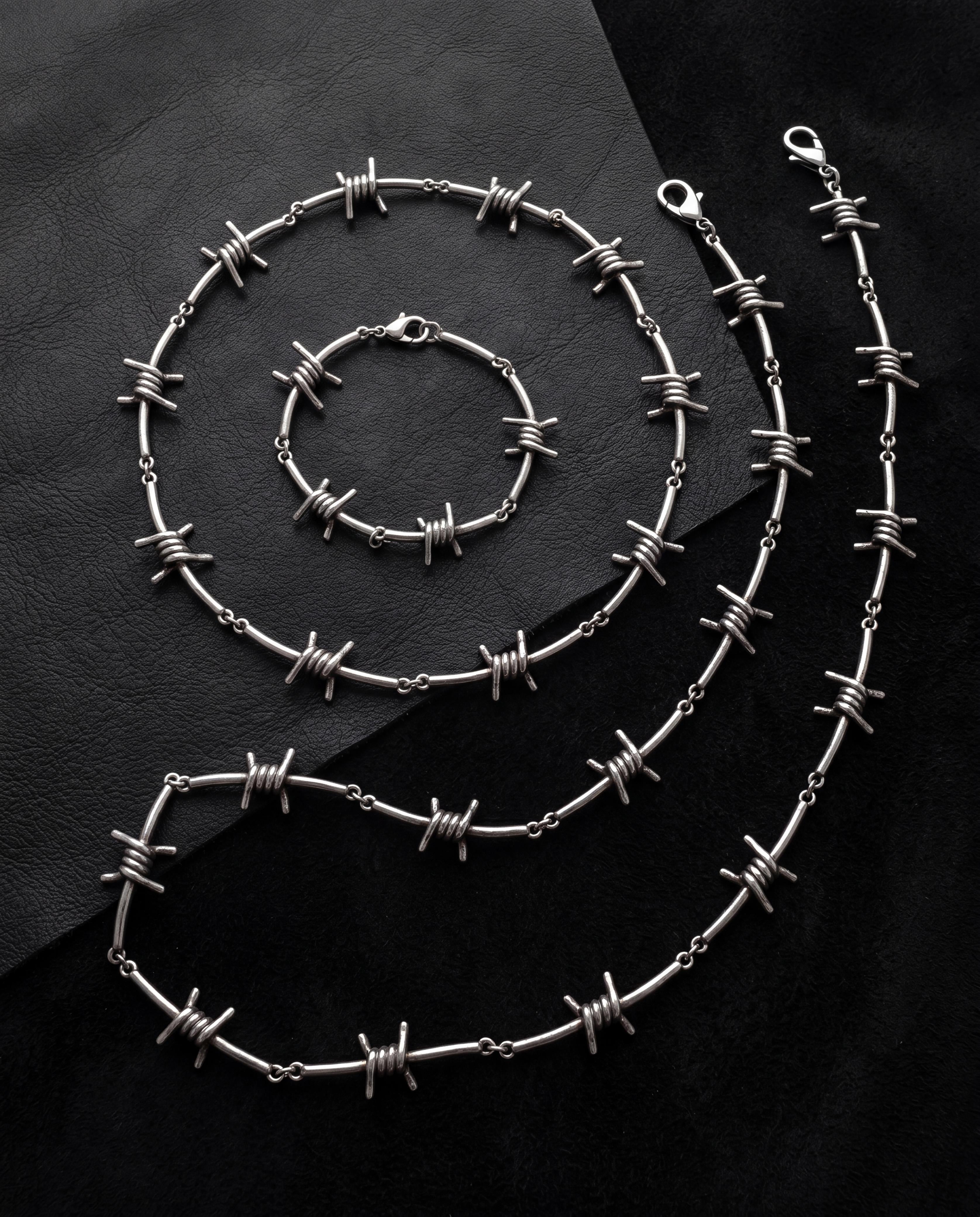 Wire bracelet and necklace and belt chain
