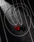 Red and black heart necklace