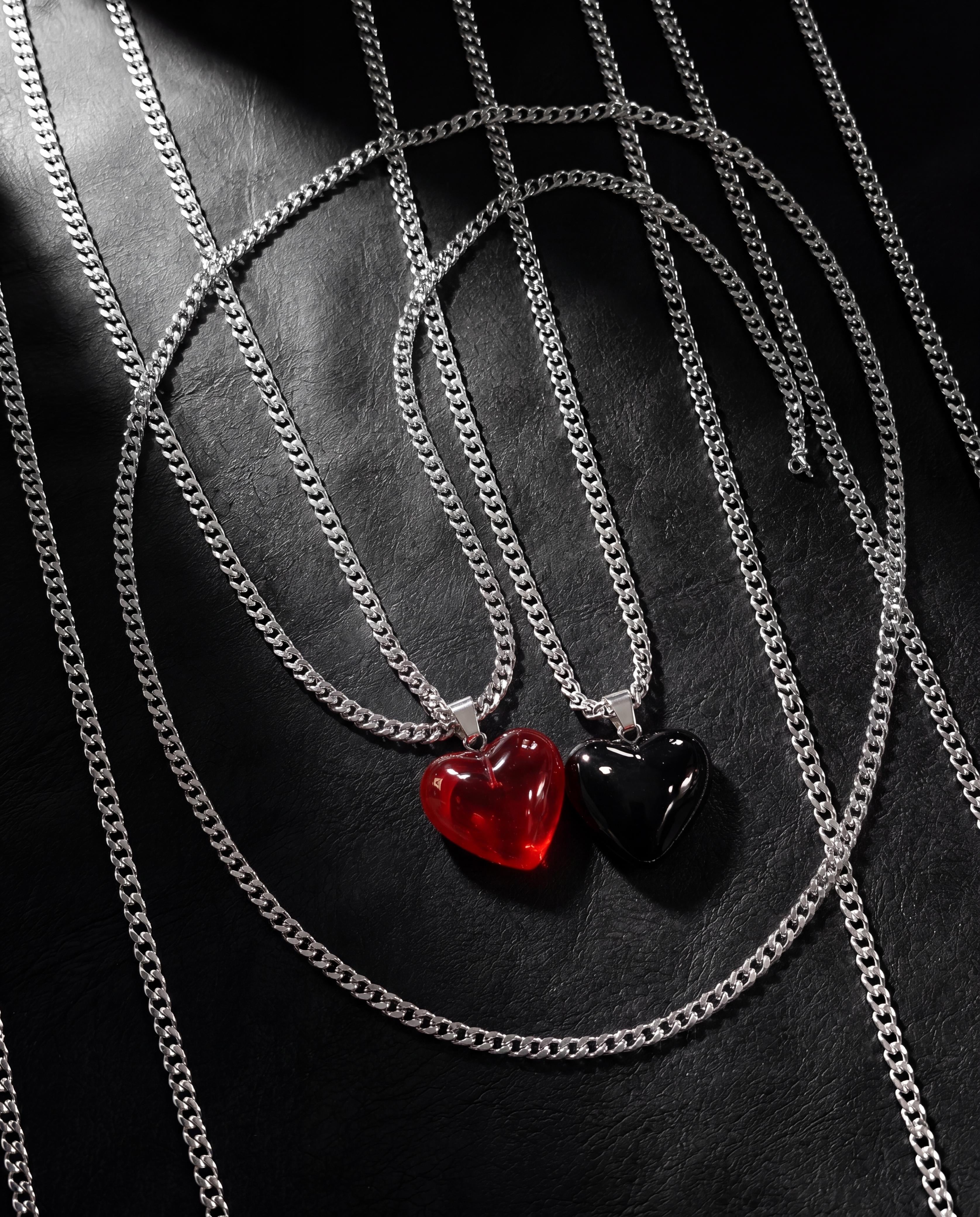 Red and black heart necklace