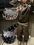 Vintage leopard and black belt (السعر يشمل الاتنين الاسود والنمر )
